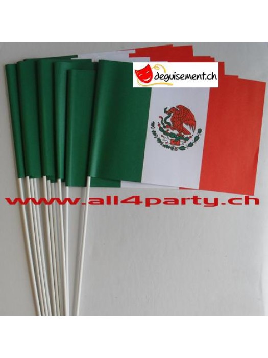 10 drapeaux Mexique 14x21cm