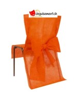 10 housses de chaises - orange - pour mariage, anniversaire,...
