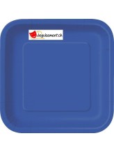 14 assiettes bleu foncé carré 22.2 cm 14 assiettes bleu foncé carré 22.2 cm