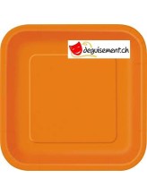 14 assiettes orange carré 22.2 cm 14 assiettes orange carré 22.2 cm