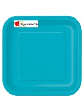 14 assiettes turquoise carré 22.2 cm 14 assiettes turquoise carré 22.2 cm