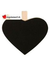 Ardoise Coeur sur pince naturel