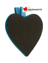 Ardoise Coeur sur pince turquoise