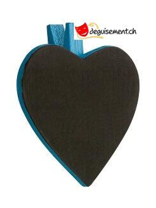 Slate Heart on turquoise clip