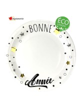 Assiette Bonne Année - 23cm - 8 pièces Assiette Bonne Année - 23cm - 8 pièces