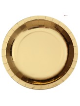 Assiette brillante - doré - 26cm - 10 pièces Assiette brillante - doré - 26cm - 10 pièces