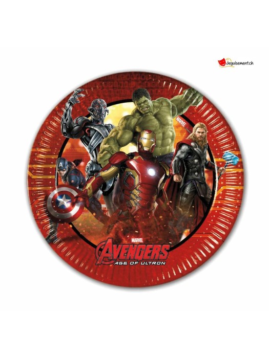 Assiettes Avengers - 19.5cm - 8 pces