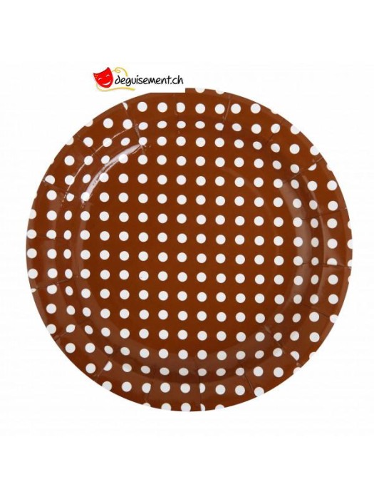 Paper plates with chocolate dots