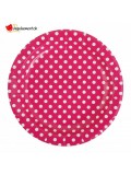 Assiettes carton à pois fuchsia
