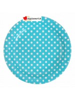 Paper plates with turquoise dots