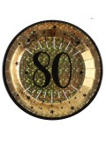 Assiettes dorées 80 ans