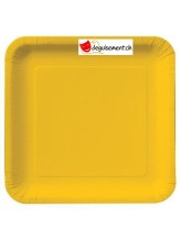 Assiettes jaunes carré -14 pièces Assiettes jaunes carré -14 pièces