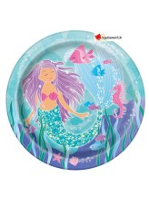 Assiettes sirène - 8 pces - 21.9cm