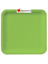 Assiettes vert carré -14 pièces