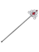 Silver wand with red jewelry