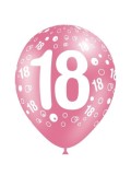 Ballons chiffre 18 - 8 pièces - couleurs assorties