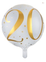 Aluminium balloon 20 years - 45cm - gold