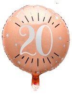 Ballon alu 20 ans - 45cm - rose gold