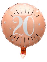 Aluminium balloon 20 years - 45cm - pink gold Aluminium balloon 20 years - 45cm - pink gold