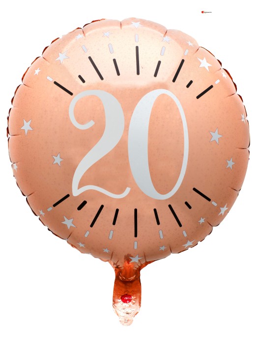 Ballon alu 20 ans - 45cm - rose gold