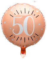 Ballon alu 50 ans - 45cm - rose gold