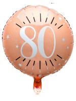 Ballon alu 80 ans - 45cm - rose gold