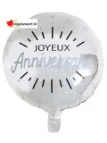 Ballon alu Anniversaire étincelant - Argent