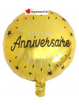 Alu-Ballon Glitzernder Anniversaire - Gold Alu-Ballon Glitzernder Anniversaire - Gold
