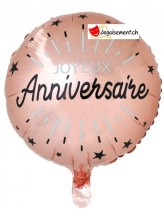 Alu-Ballon Glitzernder Anniversaire - Roségold Alu-Ballon Glitzernder Anniversaire - Roségold