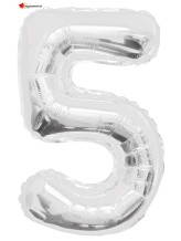 Ballon alu argent chiffre 5 - 86 cm Ballon alu argent chiffre 5 - 86 cm