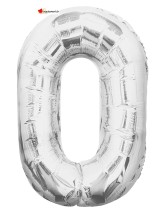 Ballon alu argent chiffre 0 - 86 cm Ballon alu argent chiffre 0 - 86 cm