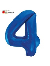 Ballon alu bleu chiffre 4 - 86 cm Ballon alu bleu chiffre 4 - 86 cm