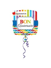 Ballon alu bon anniversaire 43cm Ballon alu bon anniversaire 43cm