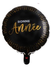 Aluminiumballon Bonne Année - schwarz und gold - 45cm Aluminiumballon Bonne Année - schwarz und gold - 45cm