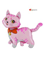 Alu-Ballon Katze rosa