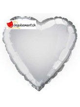 Ballon alu coeur argent - 45.7 cm Ballon alu coeur argent - 45.7 cm
