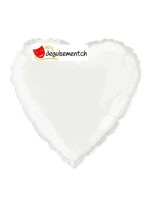 Ballon alu coeur blanc - 45.7 cm