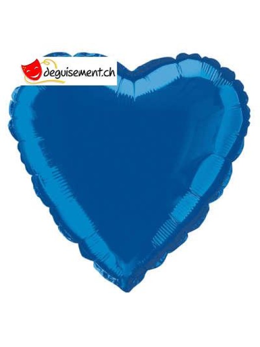 Ballon alu coeur bleu foncé - 45.7 cm