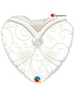 Aluminum heart balloon - bride - 46cm
