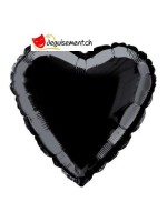 Ballon alu coeur noir - 45.7 cm