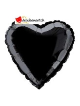 Ballon alu coeur noir - 45.7 cm Ballon alu coeur noir - 45.7 cm