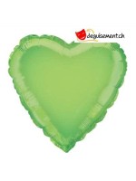 Ballon alu coeur vert clair - 45.7 cm
