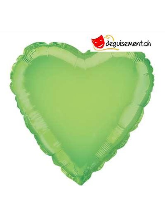 Ballon alu coeur vert clair - 45.7 cm