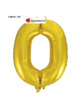 Ballon alu doré chiffre 0 - 86 cm Ballon alu doré chiffre 0 - 86 cm