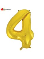Ballon alu doré chiffre 4 - 86 cm