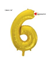Ballon alu doré chiffre 6 - 86 cm Ballon alu doré chiffre 6 - 86 cm