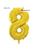 Ballon alu doré chiffre 8 - 86 cm