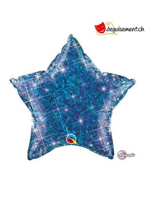 Ballon alu  étoile blue paillette 51 cm