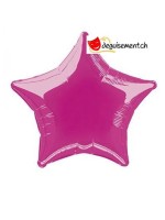 Ballon alu étoile fuchsia - 50cm