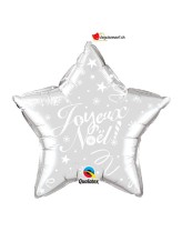 Ballon alu etoile Joyeux Noel argente 50cm Ballon alu etoile Joyeux Noel argente 50cm